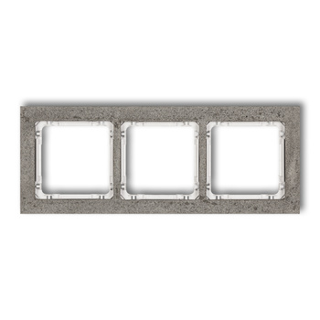 Ramka uniwersalna potrójna - beton ramka: ciemnoszary; spód: biały Karlik seria DECO 28-0-DRB-3 kolor ciemnoszary