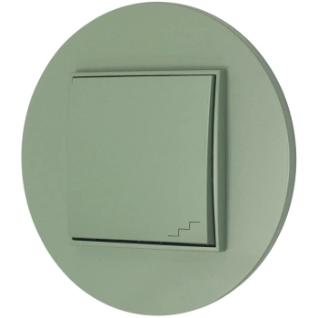 Włącznik schodowy z ramką okrągłą seria MINI kolor szałwiowy