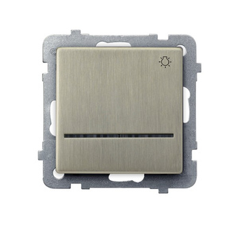 Łącznik zwierny "światło" z podświetleniem niebieskim seria SONATA NOWE SREBRO kolor Nowe srebro symbol ŁP-5RMS/m/44