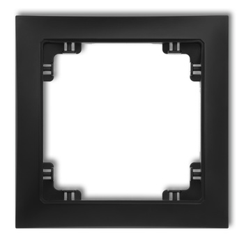 Ramka uniwersalna pojedyncza z tworzywa DECO Soft Karlik seria DECO 12DRSO-1 kolor czarny mat
