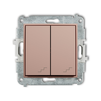 Mechanizm łącznika podwójnego schodowego Karlik seria MINI 62MWP-33 kolor łososiowy