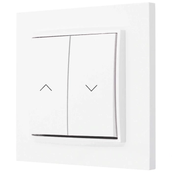 Włącznik roletowy z blokadą z ramką prostą seria MINI kolor biały mat