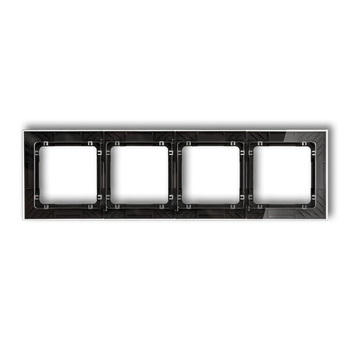 Ramka uniwersalna poczwórna transparentna DECO Art - efekt szkła ramka: transparentna; spód: czarny Karlik seria DECO 52-12-DRS-4 kolor transparentny