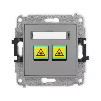 Mechanizm gniazda światłowodowego/optycznego podwójnego Karlik seria MINI 27MGOP-2 kolor szary mat