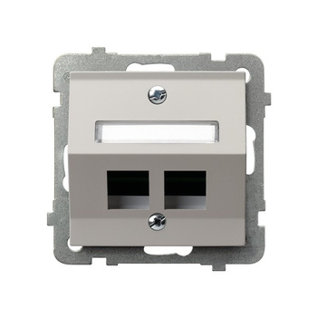 Obudowa gniazda podwójnego typu Keystone skośna seria SONATA kolor Kaszmir symbol GPK-2RS/p/82