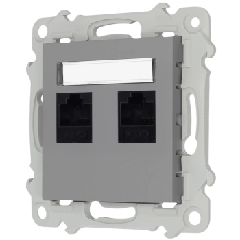 Gniazdo komputer. podwójne FOREX GPK-2BL/F/m bez ramki kolor Popiel mat seria Bella