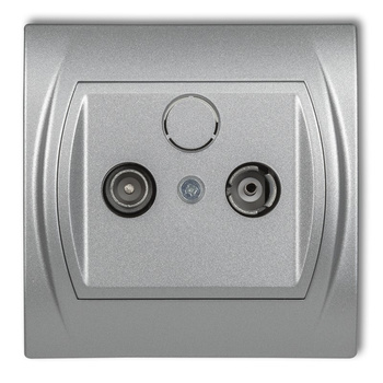 Gniazdo abonenckie RTV końcowe 2dB Karlik seria LOGO 7LG2K kolor srebrny metalik