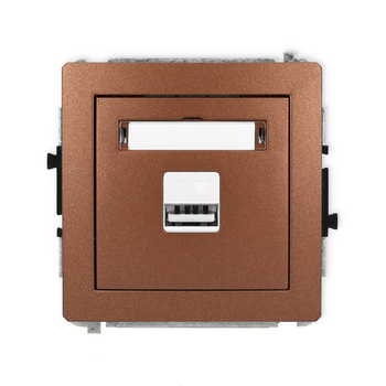 Mechanizm ładowarki USB pojedynczej USB A, 10W max., 5V, 2A Karlik seria DECO 9DCUSB-3 kolor brązowy metalik