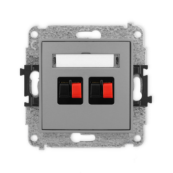 Mechanizm gniazda głośnikowego podwójnego Karlik seria ICON 27IGG-2 kolor szary mat