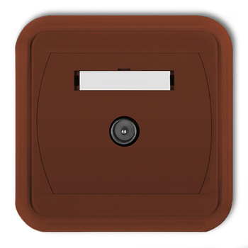 Gniazdo antenowe pojedyncze TV Karlik seria LIZA 4GTV-1L kolor brązowy