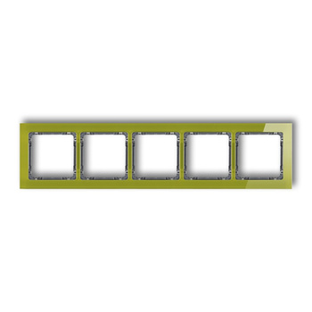Ramka uniwersalna pięciokrotna - efekt szkła ramka zielona; spód grafitowy Karlik seria DECO 2-11-DRS-5 kolor zielony