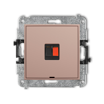 Mechanizm gniazda głośnikowego pojedynczego, bez pola opisowego Karlik seria MINI 62MGGBO-1 kolor łososiowy