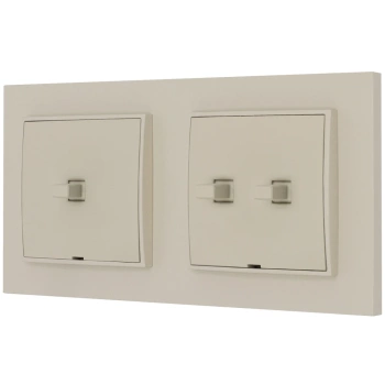 Włącznik pojedynczy i podwójny w stylu USA ramka kwadratowa seria Mini kolor taupe