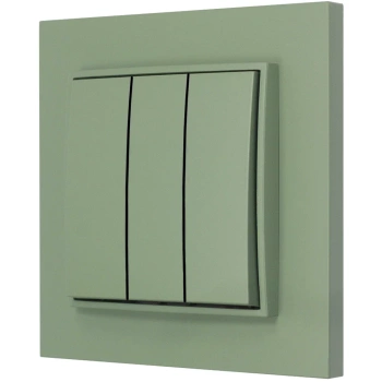 Włącznik potrójny z ramką prostą seria MINI kolor szałwiowy