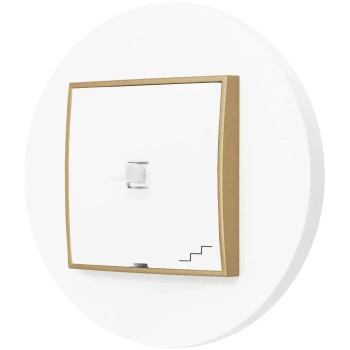 Włącznik schodowy w stylu USA ramka okrągła seria Mini kolor biały/złoty