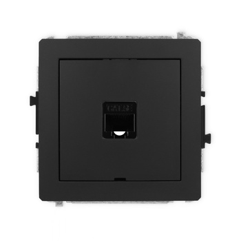 Mechanizm gniazda komputerowego pojedynczego 1xRJ45, kat. 5e, 8-stykowy, bez pola opisowego Karlik seria DECO 12DGKBO-1 kolor czarny mat