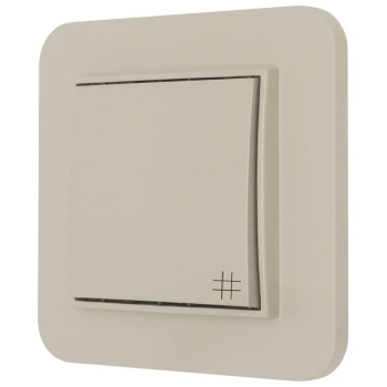 Włącznik krzyżowy z ramką zaokrągloną seria MINI kolor taupe