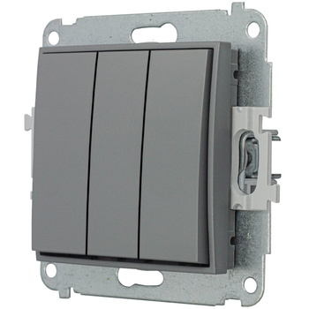 Mechanizm łącznika potrójnego Karlik seria MINI 27MWP-7 kolor szary mat