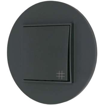 Włącznik krzyżowy z ramką okrągłą seria MINI kolor grafitowy mat