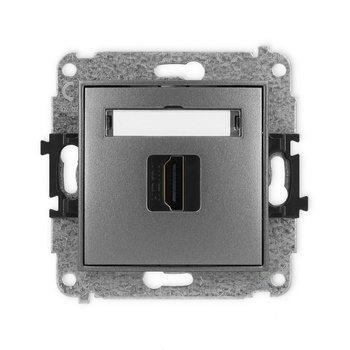 Mechanizm gniazda pojedynczego HDMI 2.0, 4K Karlik seria ICON 11IHDMI-3 kolor grafitowy