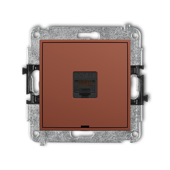 Mechanizm gniazda komputerowego pojedynczego 1xRJ45, kat. 5e, 8-stykowy, bez pola opisowego Karlik seria ICON 63IGKBO-1 kolor terakota