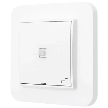 Włącznik schodowy w stylu USA ramka zaokrąglona seria Mini kolor biały mat