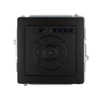 Mechanizm elektronicznego sterownika roletowego przycisk centralny/dodatkowy Karlik seria DECO 12DSR-6 kolor czarny mat