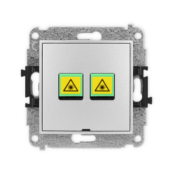 Mechanizm gniazda światłowodowego/optycznego podwójnego, bez pola opisowego Karlik seria ICON 7IGOPBO-2 kolor srebrny metalik