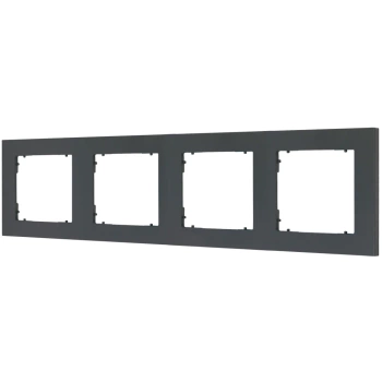 Ramka uniwersalna poczwórna kwadratowa z tworzywa Karlik seria MINI 28MR-4 kolor grafitowy mat