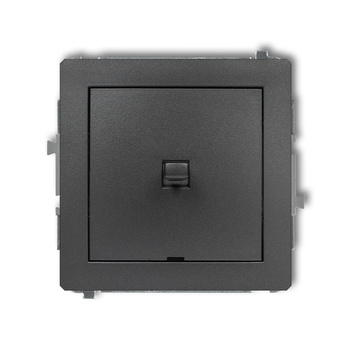 Mechanizm łącznika zwiernego, jednobiegunowego w stylu amerykańskim bez piktogramu Karlik seria DECO 11DWPUS-4.1 kolor grafitowy