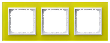 Ramka potrójna seria SONATA kolor Limonka szkło symbol R-3RGC/60/00