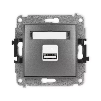 Mechanizm ładowarki USB pojedynczej USB A, 10W max., 5V, 2A Karlik seria MINI 11MCUSB-3 kolor grafitowy