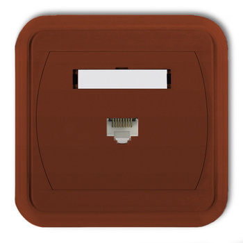 Gniazdo komputerowe pojedyncze 1xRJ45, kat. 5e, 8-stykowe Karlik seria LIZA 4GLK-1 kolor brązowy