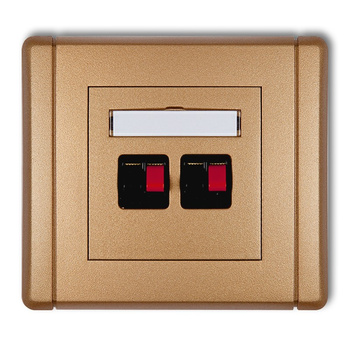 Gniazdo głośnikowe podwójne Karlik seria FLEXI 8FGG-2 kolor złoty metalik