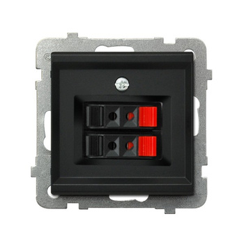 Gniazdo głośnikowe podwójne seria SONATA kolor Czarny metalik symbol GG-2R/m/33