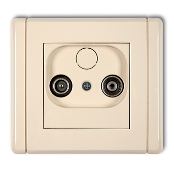 Gniazdo abonenckie RTV końcowe 2dB Karlik seria FLEXI 1FG2K kolor beżowy