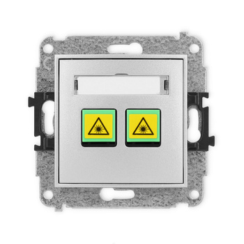 Mechanizm gniazda światłowodowego/optycznego podwójnego Karlik seria ICON 7IGOP-2 kolor srebrny metalik