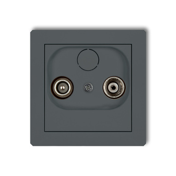 Mechanizm gniazda abonenckiego RTV przelotowego 9dB Karlik seria DECO 28DG9P kolor grafitowy mat