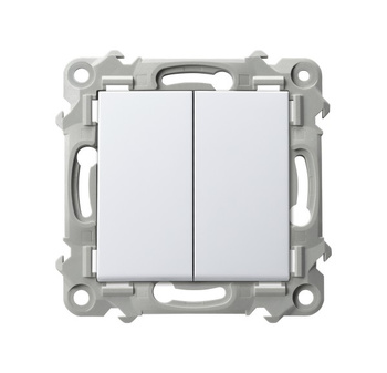 Łącznik dwugrupowy świecznikowy seria SZAFIR kolor Biały symbol ŁP-2Z/m/00