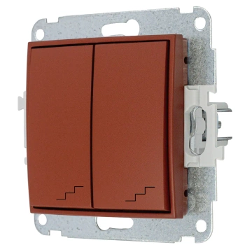 Mechanizm łącznika podwójnego schodowego Karlik seria MINI 63MWP-33 kolor terakota