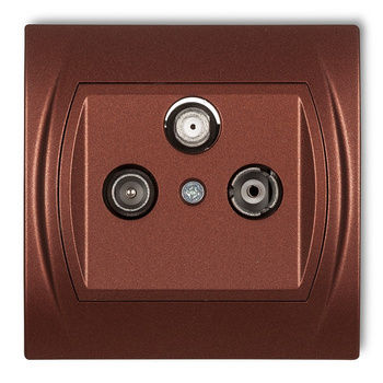 Gniazdo abonenckie RTV-SAT końcowe 1,5dB Karlik seria LOGO 9LGS kolor brązowy metalik