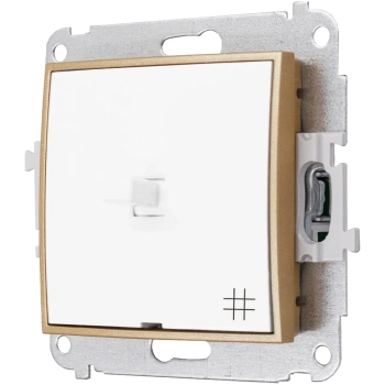 Włącznik moduł bez ramki krzyżowy usa karlik mini kolor biały/złoty