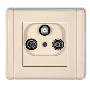 Gniazdo abonenckie RTV-SAT przelotowe 10dB Karlik seria FLEXI 1FGSP kolor beżowy