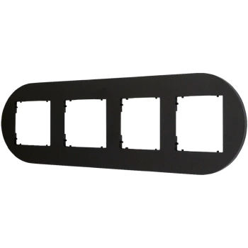 Ramka uniwersalna poczwórna okrągła z tworzywa Karlik seria MINI 12MRTO-4 kolor czarny mat