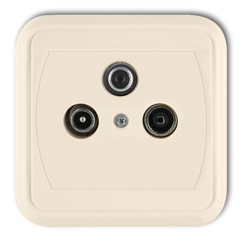 Gniazdo abonenckie RTV-SAT końcowe multimedialne Internet Karlik seria LIZA 1GAS-1LM kolor beżowy