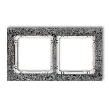 Ramka uniwersalna podwójna - beton ramka: antracytowa; spód: biały Karlik seria DECO 11-0-DRB-2 kolor antracyt