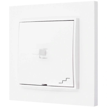 Włącznik schodowy w stylu USA ramka kwadratowa seria Mini kolor biały mat