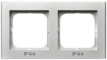 Ramka podwójna do łączników IP-44 seria SONATA kolor Srebro mat symbol RH-2R/38