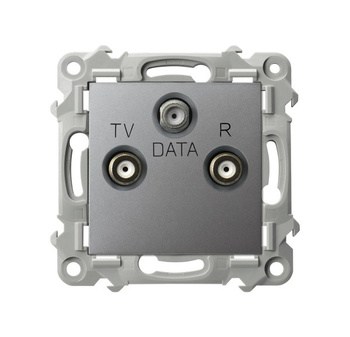 Gniazdo RTV-DATA seria SZAFIR kolor Szary mat symbol GPA-ZD/m/70
