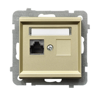 Gniazdo komputerowe pojedyncze, kat. 5e MMC seria SONATA kolor Szampański złoty symbol GPK-1R/K/m/39